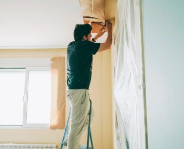 Young man doing a renovation at his home